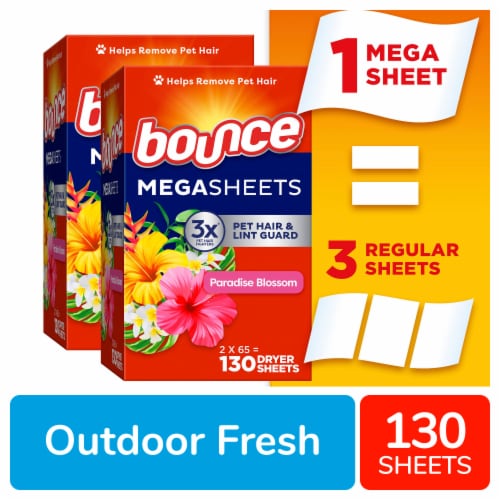 Bounce Lasting Fresh Outdoor Fresh Mega Dryer Sheets Perspective: front