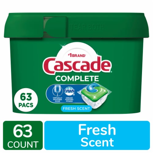 Cascade Complete ActionPacs Fresh Scent Dishwasher Pods Perspective: front