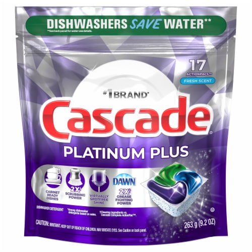 Cascade Platinum Plus Fresh ActionPacs Dishwasher Detergent Pods