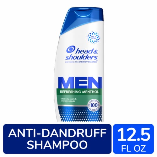 Head and Shoulders Dandruff Men's Shampoo, Refreshing Menthol for Daily Use Perspective: front