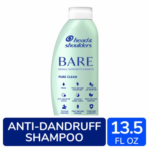 Head and Shoulders Bare Dandruff Shampoo, Pure Clean Perspective: front