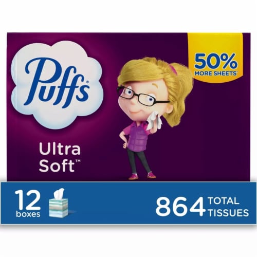 Puffs Plus Lotion Facial Tissues (72 tissues/cube, 12 mega cubes