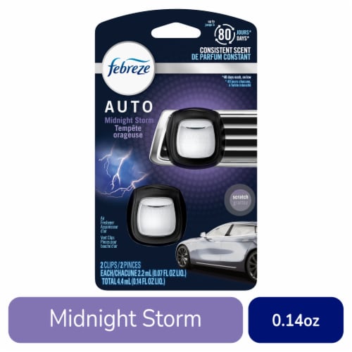 Febreze Auto Odor-Eliminating Car Freshener Vent Clip, Midnight