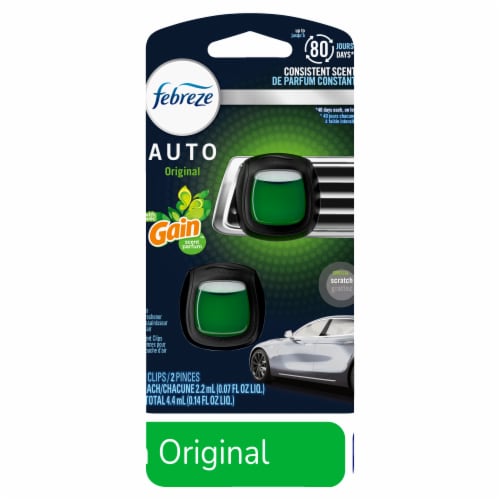 Febreze AUTO Air Freshener Vent Clip Gain Original Scent Car Vent Clip Perspective: front