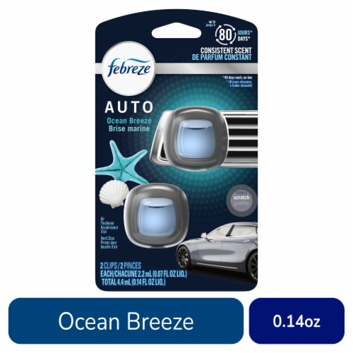 Febreze Car Ocean Scent Air Freshener Vent Clip, 2 ct - Pay Less