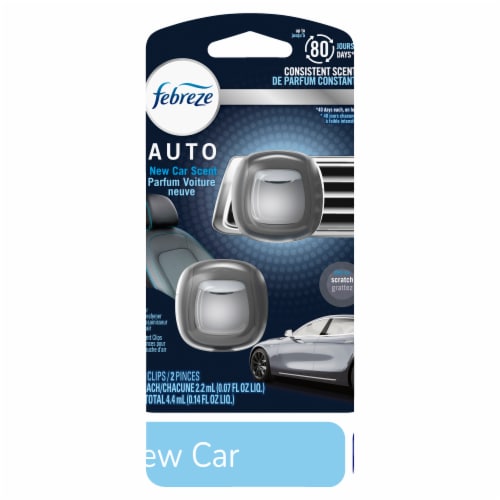 Febreze AUTO Air Freshener Vent Clip New Car Scent, 2 pk - City Market