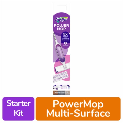 Swiffer Power Mop Floor Cleaner for Mopping Tile Vinyl Laminate Wood Cleaning Set Fresh Scent Perspective: front