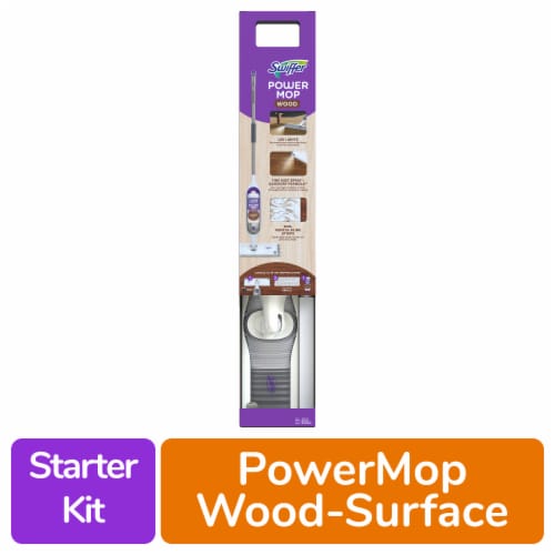 Swiffer WetJet Hardwood and Floor Spray Mop Cleaner Starter Kit, Includes:  1 Power Mop, 10 Pads, Cleaning Solution, Batteries