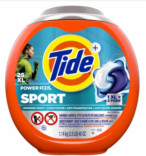 Tide® Active Fresh™ with Febreze Odor Eliminators Sport™ Laundry Detergent Power Pods™ Perspective: front