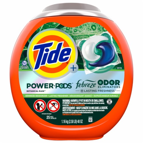Tide Power Pods Febreze Odor Eliminators Laundry Detergent Pods Perspective: front