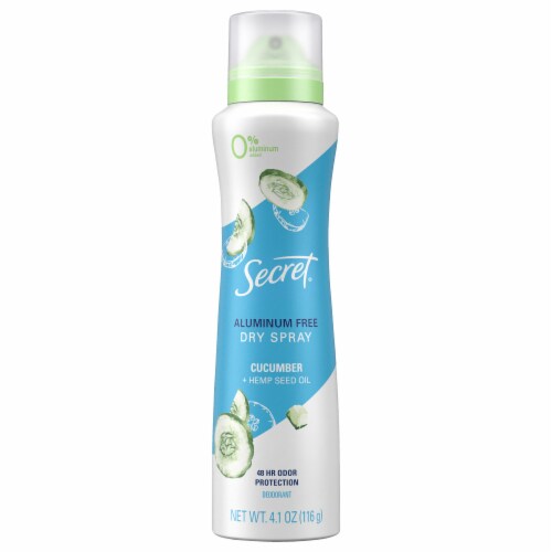 Secret® Cucumber + Hemp Seed Oil Aluminum Free Dry Spray Deodorant Perspective: front