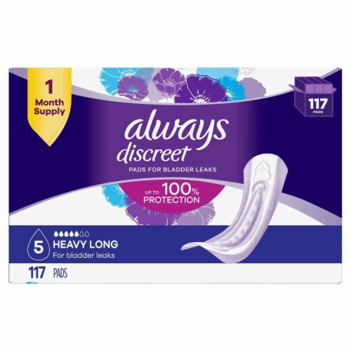 Always Discreet Incontinence Pads, Heavy - Long (117 Count), 1 unit - Kroger