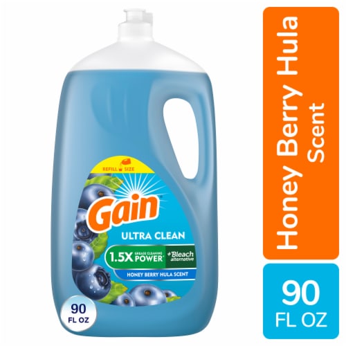 Gain Ultra Honeyberry Hula Scent Dishwashing Liquid Dish Soap Perspective: front