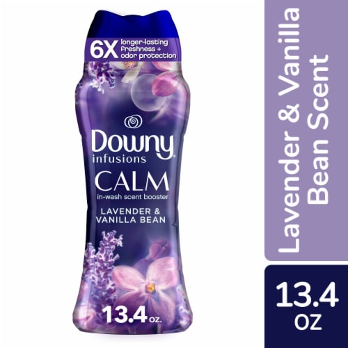 Downy Infusions Lavender and Vanilla Bean Calm In-Wash Laundry Scent Booster Beads Perspective: front