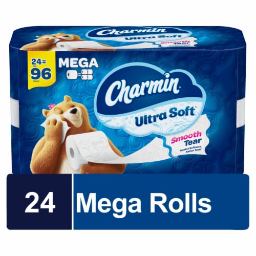 Charmin Ultra Soft Mega Roll Toilet Paper Perspective: front