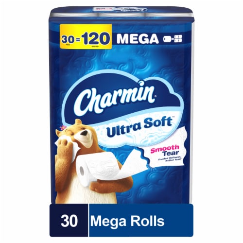 Charmin Ultra Soft 30 Mega Roll Toilet Paper Perspective: front