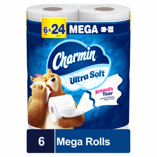Charmin Ultra Soft Toilet Paper Mega Roll Perspective: front