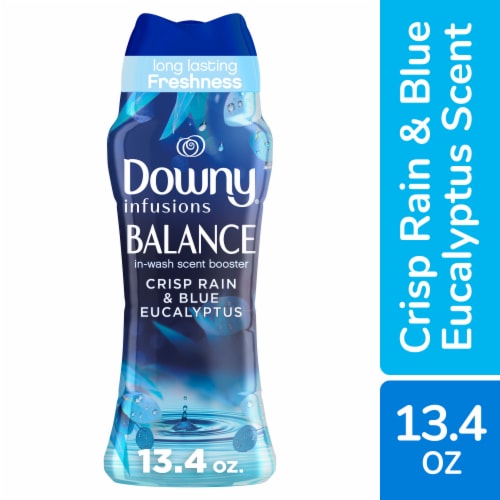 Downy Infusions Crisp Rain and Blue Eucalyptus Balance In-Wash Scent Booster Beads Perspective: front