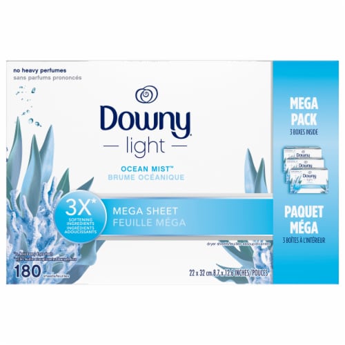Downy® Light Ocean Mist Mega Dryer Sheets Perspective: front
