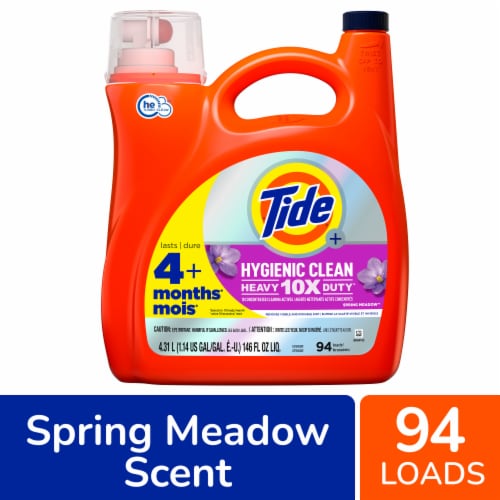 Tide Hygienic Clean Heavy Duty Spring Meadow Liquid Laundry Detergent Perspective: front