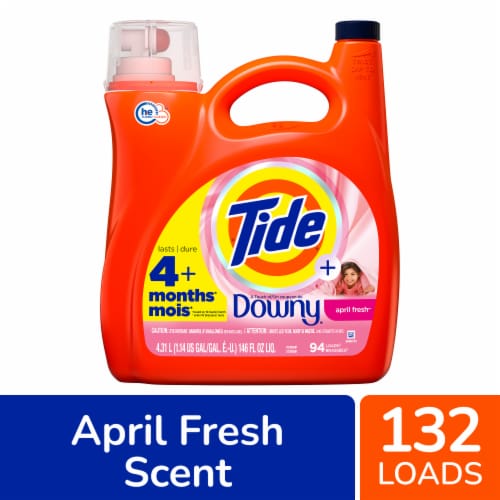 Tide HE Plus Downy April Fresh Liquid Laundry Detergent Perspective: front