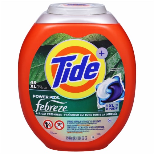 Tide® Botanical Rain™ with Febreze Odor Eliminators Laundry Detergent Power Pods™ Perspective: front