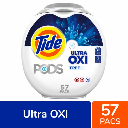 Tide PODS Ultra Oxi Free Liquid Laundry Detergent Pacs, 57 ct