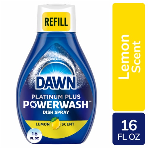 Dawn Platinum Powerwash Lemon Scent Spray Dish Soap Refill Perspective: front