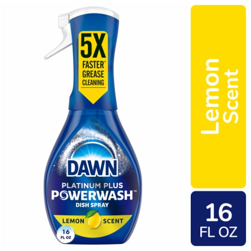 Dawn Platinum Powerwash Starter Kit Lemon Scent Spray Dish Soap Perspective: front