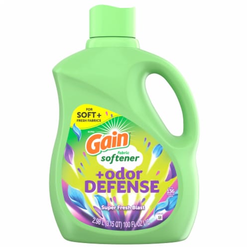 Gain® + Odor Defense Super Fresh Blast Liquid Fabric Softener Perspective: front