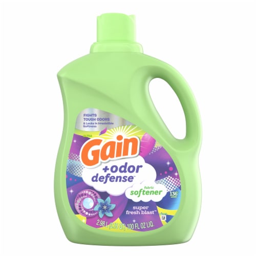 Gain® + Odor Defense Super Fresh Blast Liquid Fabric Softener Perspective: front