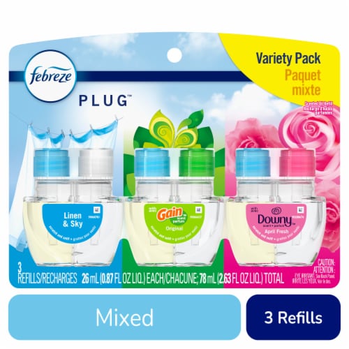 Febreze Plug In Air Freshener Odor-Fighting Scented Oil Refill Base Mix Perspective: front