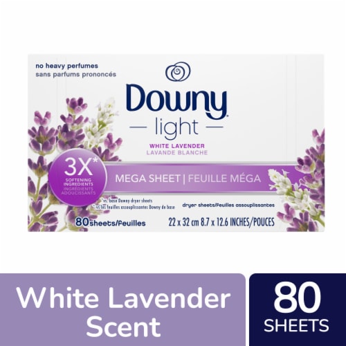 Downy Light White Lavender Mega Dryer Sheets Perspective: front