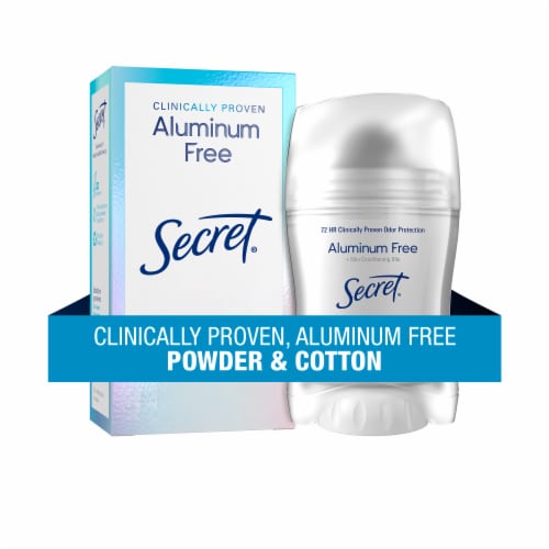 Secret Clinically Proven Aluminum Free Deodorant for Women Powder Cotton Perspective: front