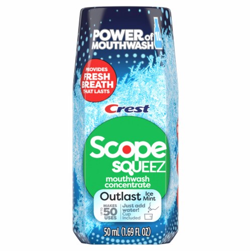 Crest Scope Squeez Outlast Ice Mint Flavored Mouthwash Concentrate Perspective: front