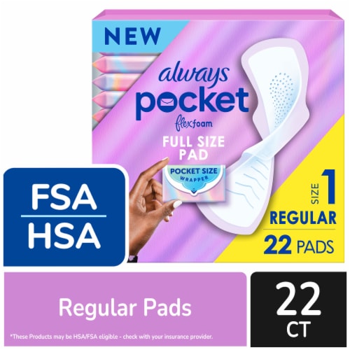 Always Pocket with FlexFoam Regular Absorbency Size 1 with Wings Unscented Perspective: front