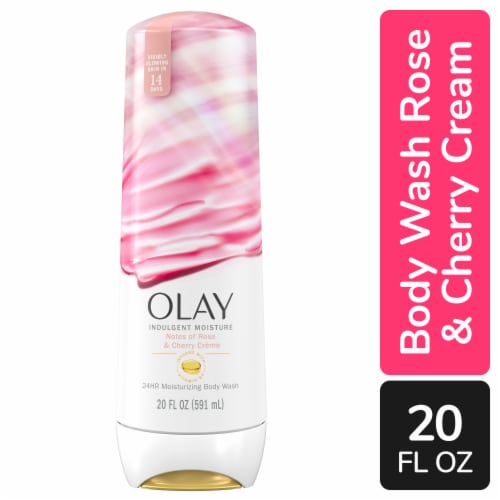 Olay Indulgent Moisture Body Wash with Rose & Cherry Crème Perspective: front