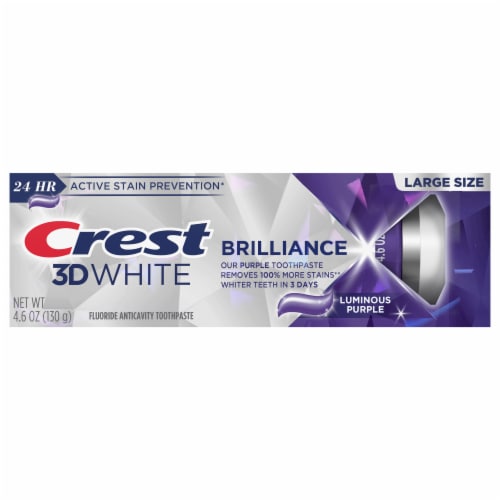 Crest 3D White Brilliance Fluoride Anticavity Toothpaste - Luminous Purple Perspective: front