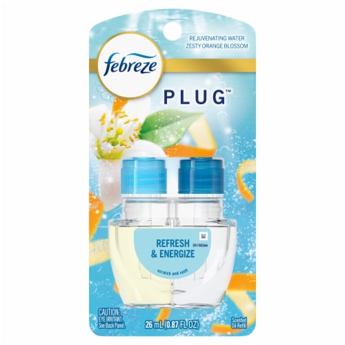 Febreze Odor-Fighting PLUG™ Air Freshener Oil Refill - Refresh & Energize Perspective: front