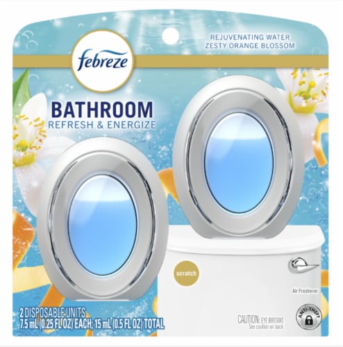 Febreze Small Spaces Bathroom Refresh & Energize Air Freshener Perspective: front