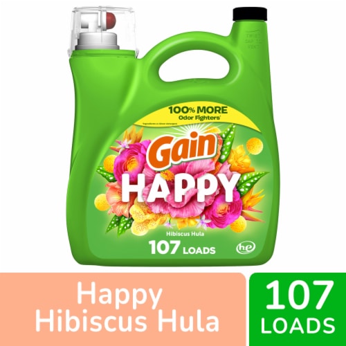 Gain Happy Hibiscus Hula Liquid Laundry Detergent Perspective: front
