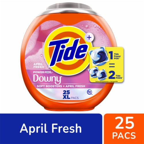 Tide Power Pods With Downy April Fresh Laundry Detergent Pods Perspective: front