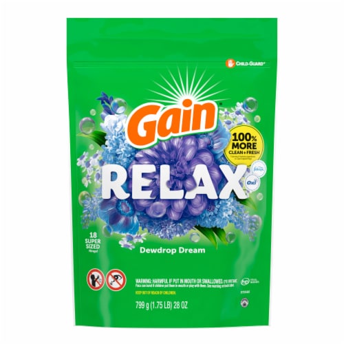 Gain Relax Super Sized Flings Laundry Detergent Pacs Perspective: front