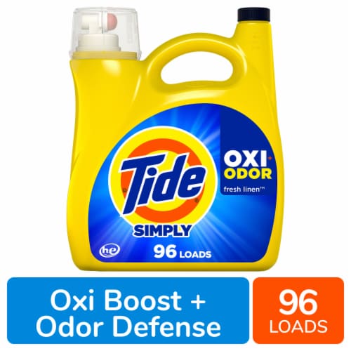 Tide Simply Oxi Boost + Odor Defense, Tough on Stains and Odors, Fresh Linen Scent Perspective: front