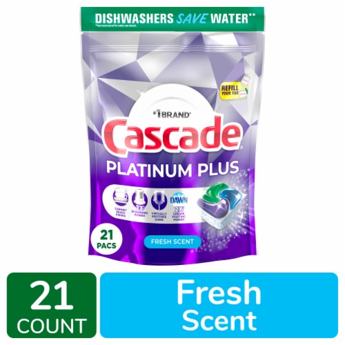 Cascade Platinum Plus ActionPacs Fresh Scent Dishwasher Detergent Pods Perspective: front