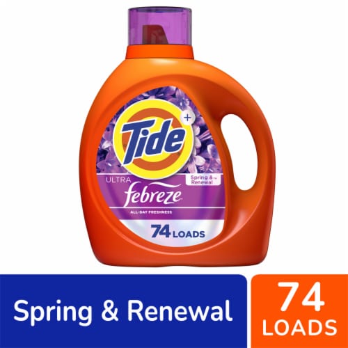 Tide Ultra Febreze Spring & Renewal Liquid Laundry Detergent Perspective: front