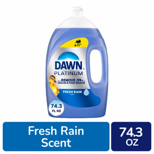 Dawn Platinum Fresh Rain Scent Liquid Dish Soap Perspective: front