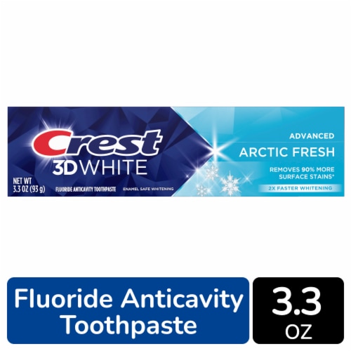 Crest 3D White Advanced Teeth Whitening Toothpaste, Arctic Fresh Perspective: front