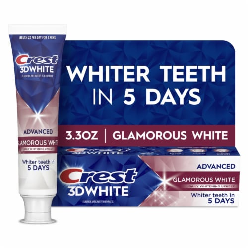 Crest 3D White Advanced Glamorous White Teeth Whitening Toothpaste Perspective: front