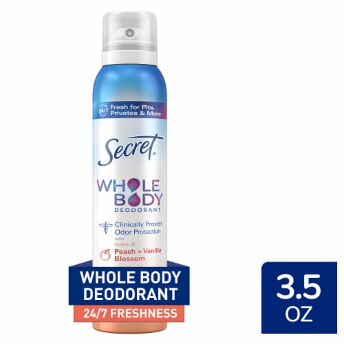 Secret® Deodorant Body Spray Peach & Vanilla Blossom Whole Body Perspective: front